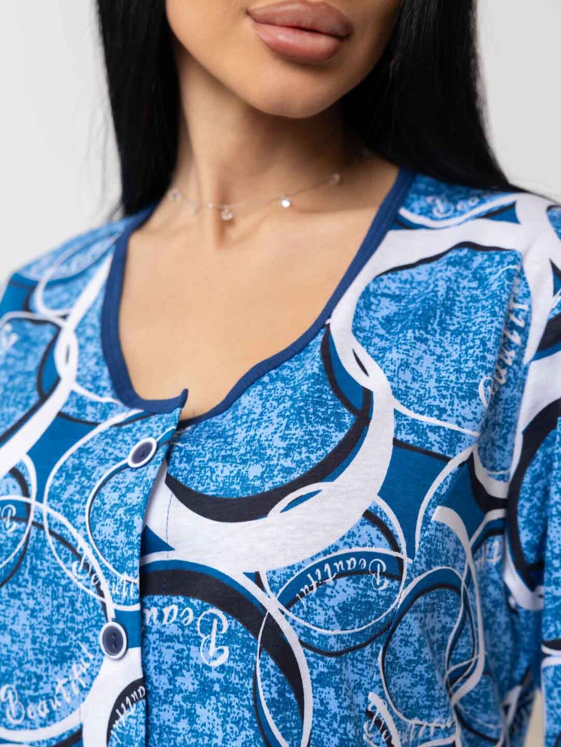 Текс-плюс Халат 582144 00-00246766 Синий,белый