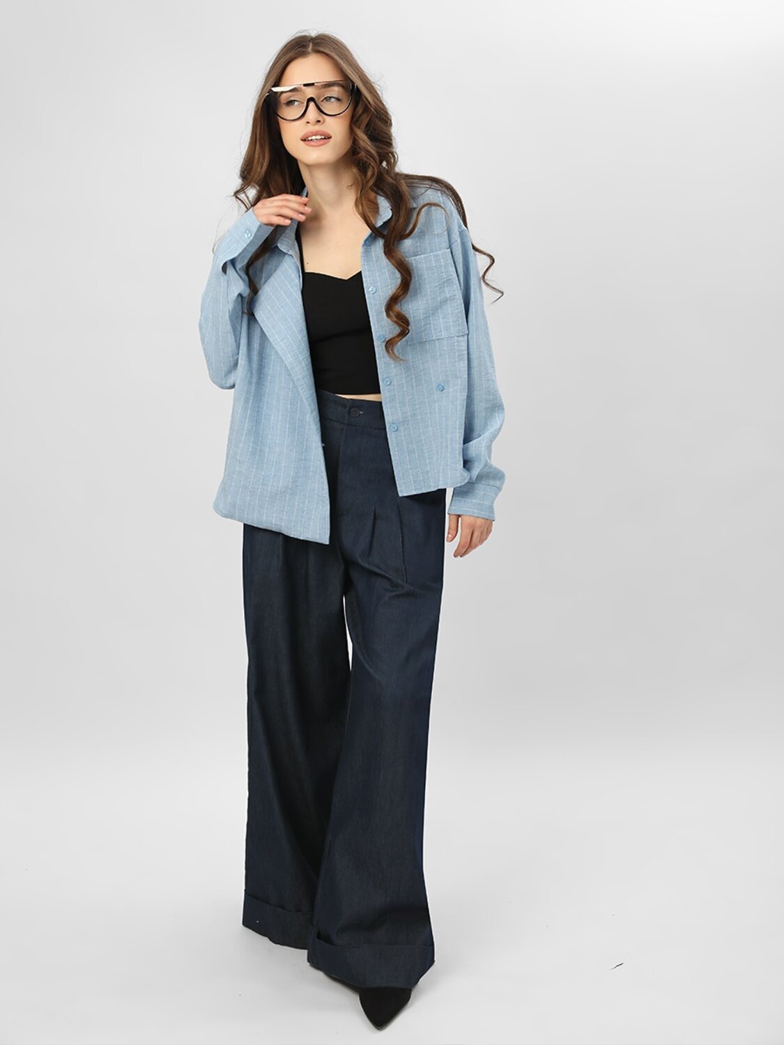 Соль&Перец Блузка 582298 SP25683 голубой