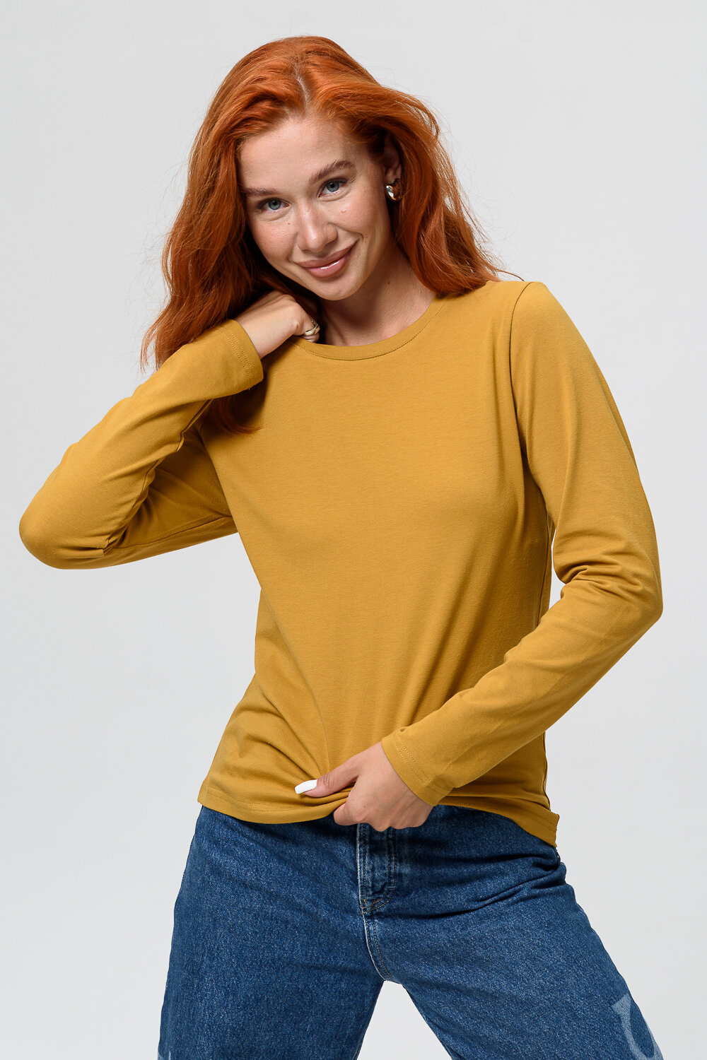 Натали Лонгслив 582327 14436 горчичный