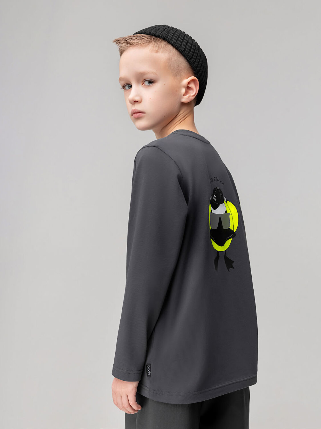 Bodo Лонгслив 582443 7-289MU темно-серый (салатовый)