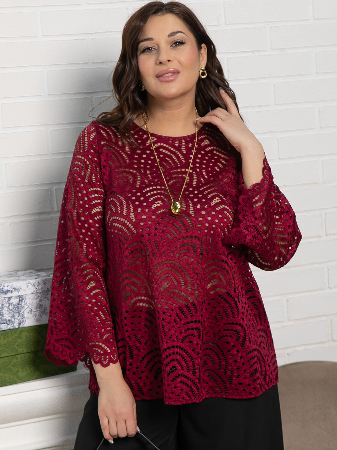 LT Collection Блуза 582517 Б15071-30М бордовый