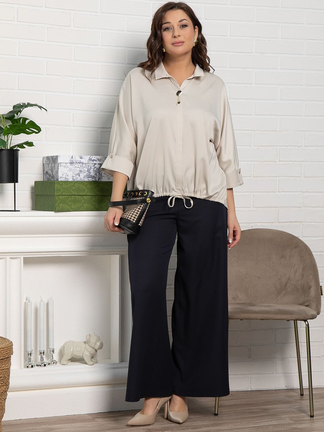 LT Collection Блуза 582535 Б15111-24М бежевый