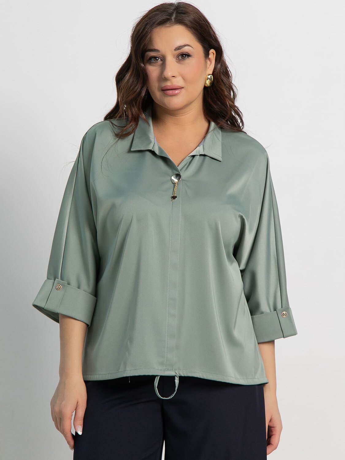 LT Collection Блуза 582538 Б15112-24М серо-зеленый