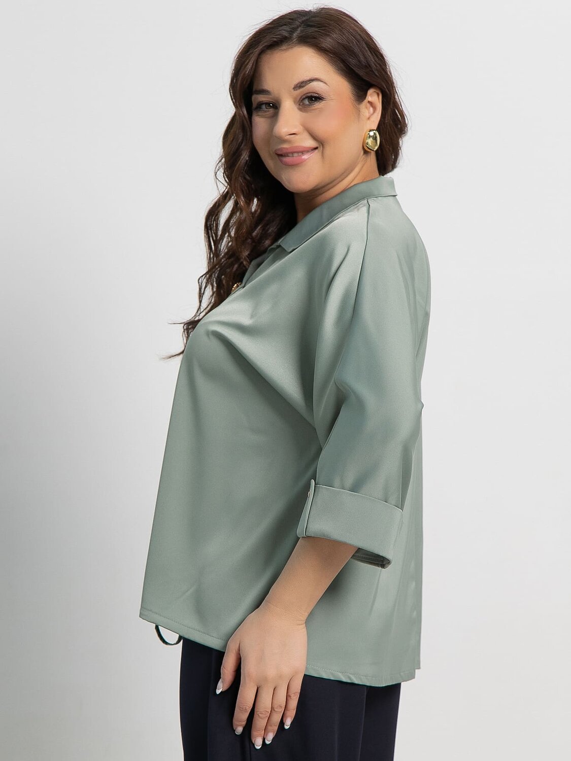 LT Collection Блуза 582538 Б15112-24М серо-зеленый