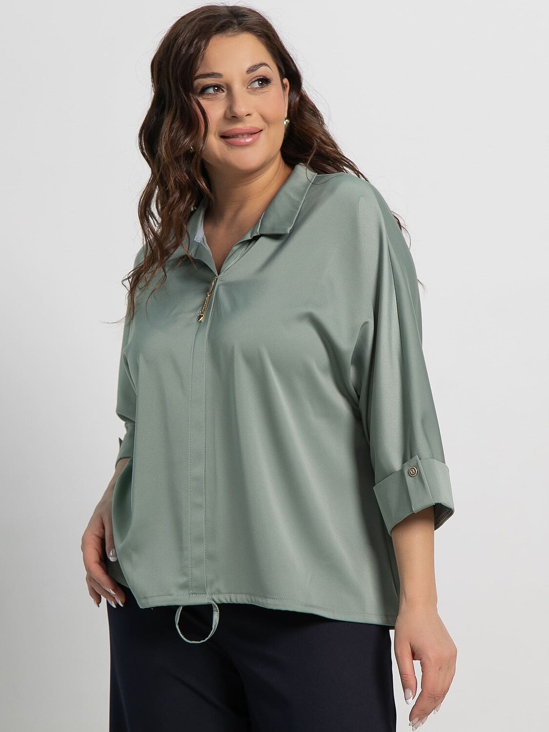 LT Collection Блуза 582538 Б15112-24М серо-зеленый