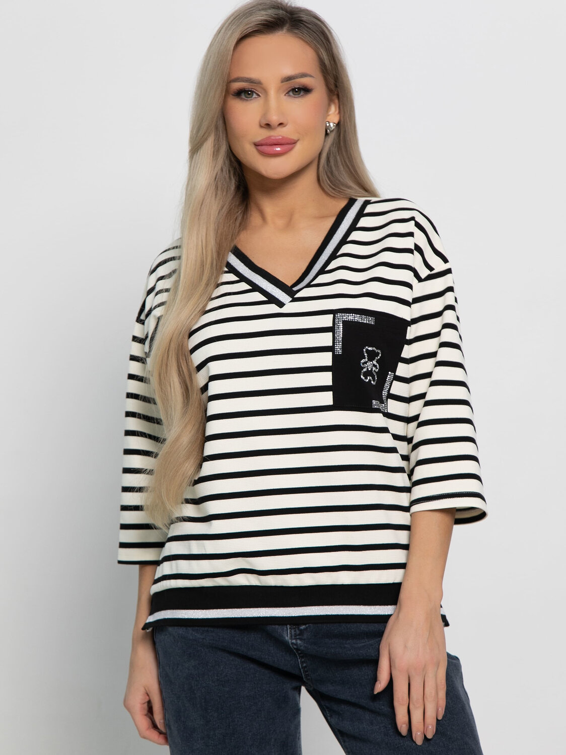 LT Collection Блуза 582542 Б15131-18М молочный, черный