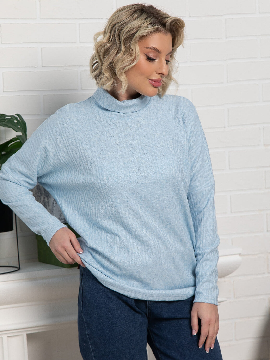 LT Collection Джемпер 582547 Б15162-1М голубой