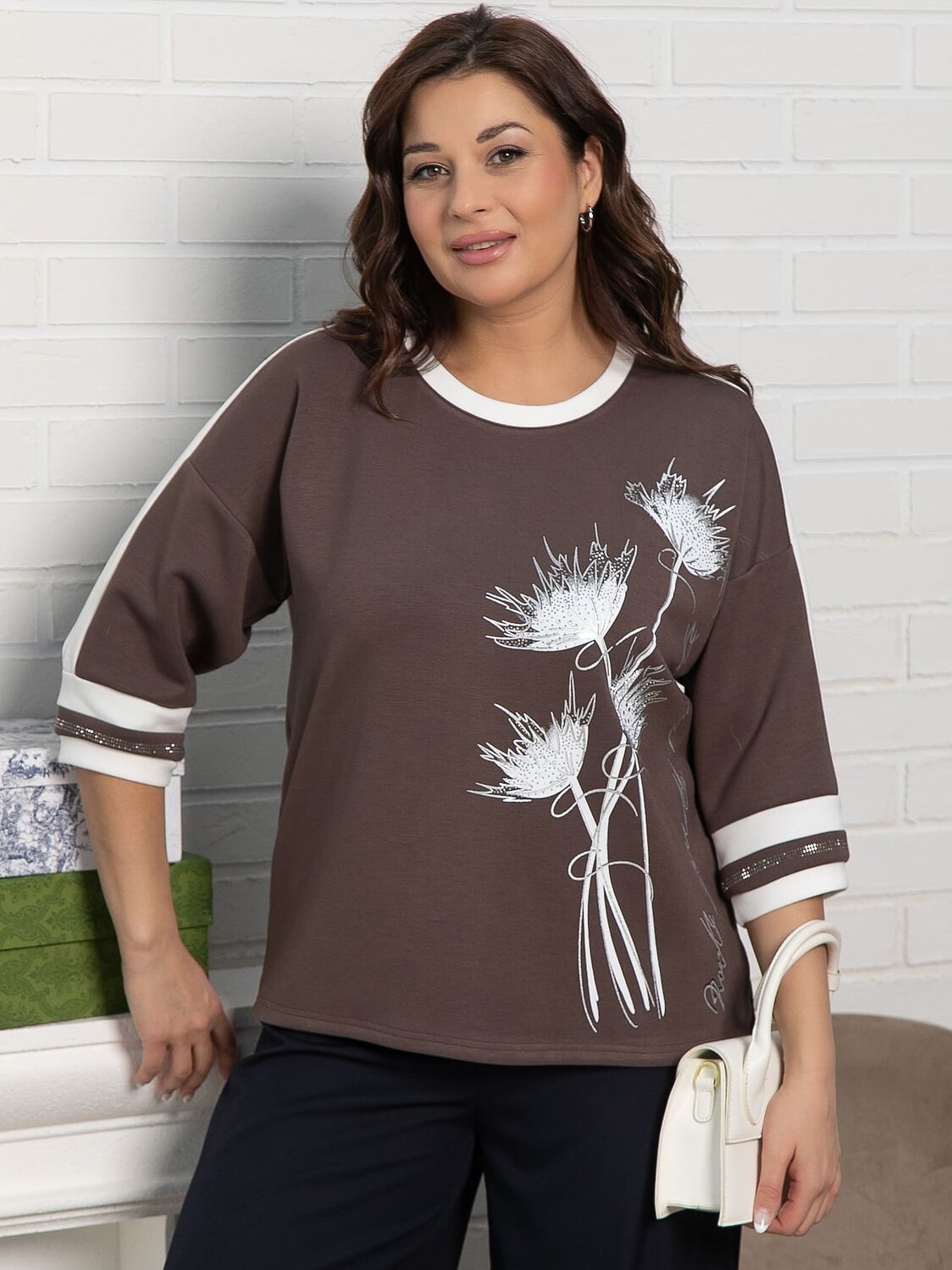 LT Collection Блуза 582548 Б15171-4М коричневый