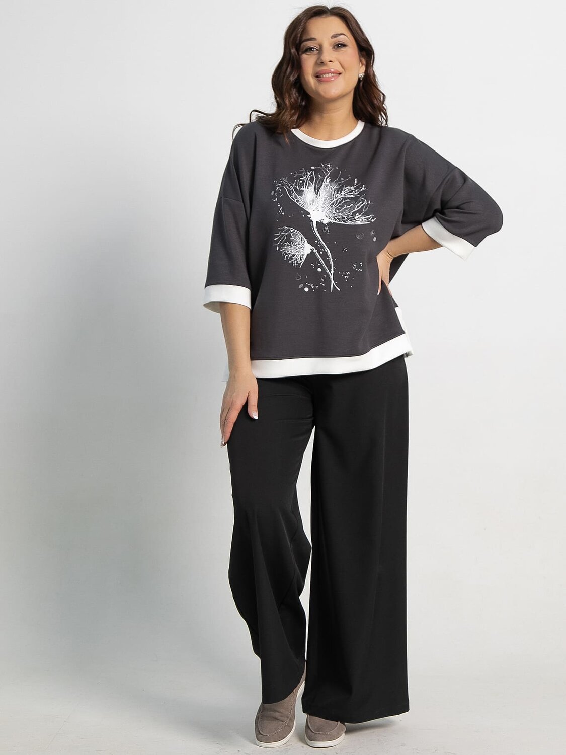 LT Collection Блуза 582550 Б15172-4М темно-серый