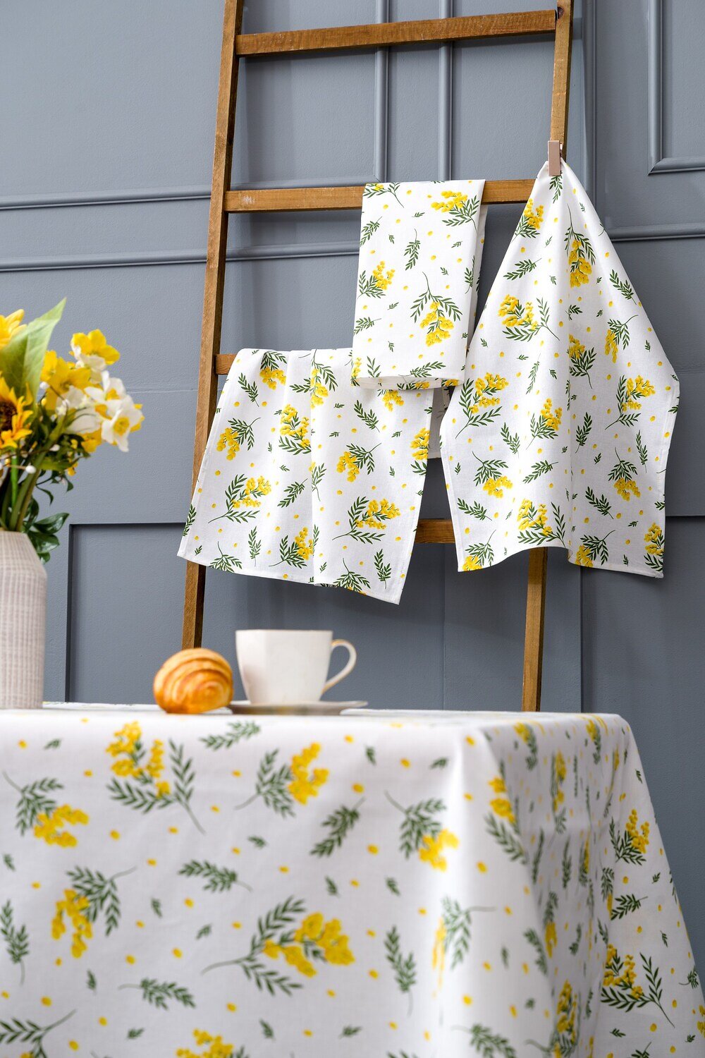 Натали Полотенце 582564 Мимоза набор кухонных полотенец белый