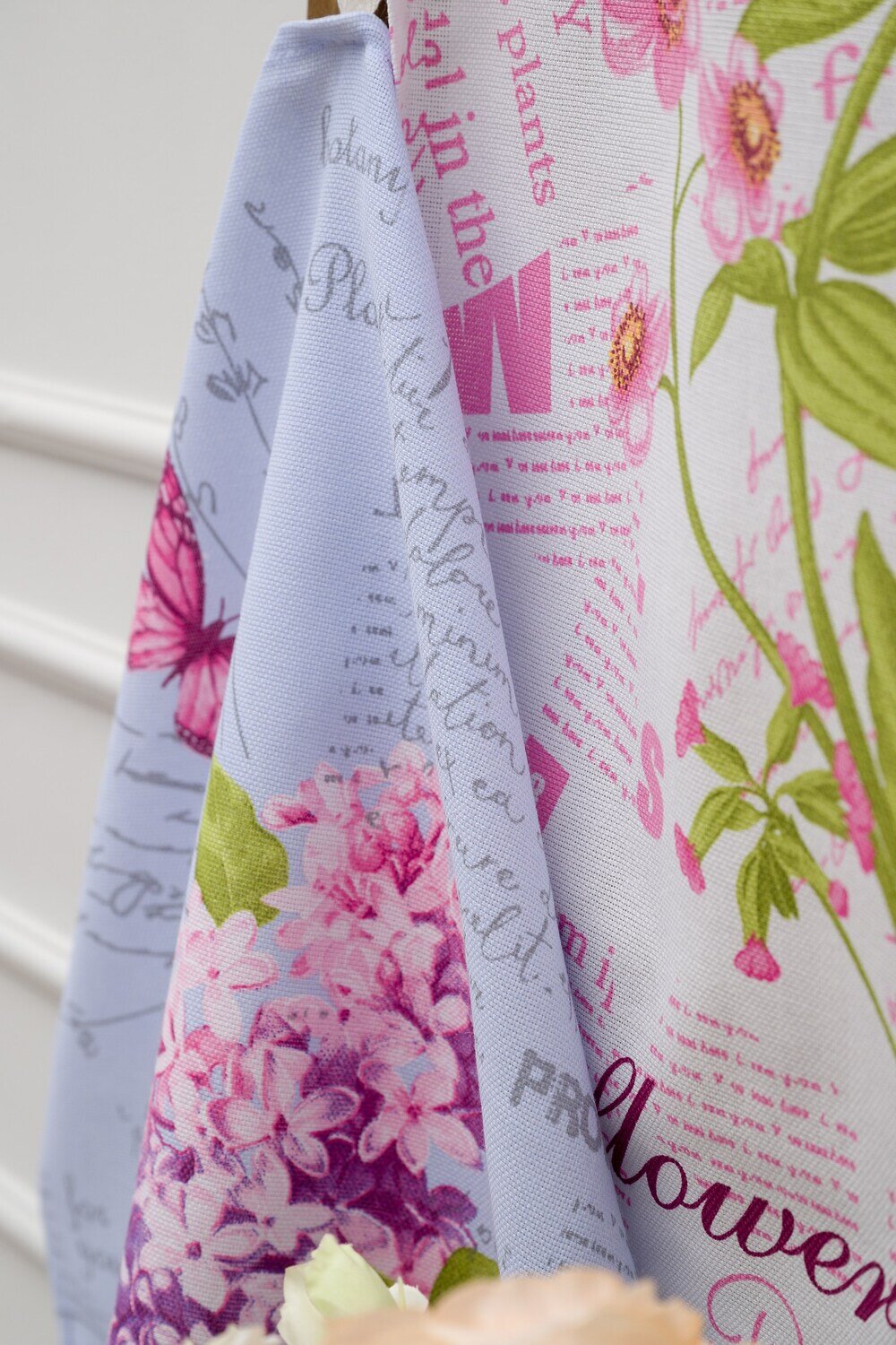 Натали Полотенце 582575 Набор полотенец Цветы и письма серо-голубой