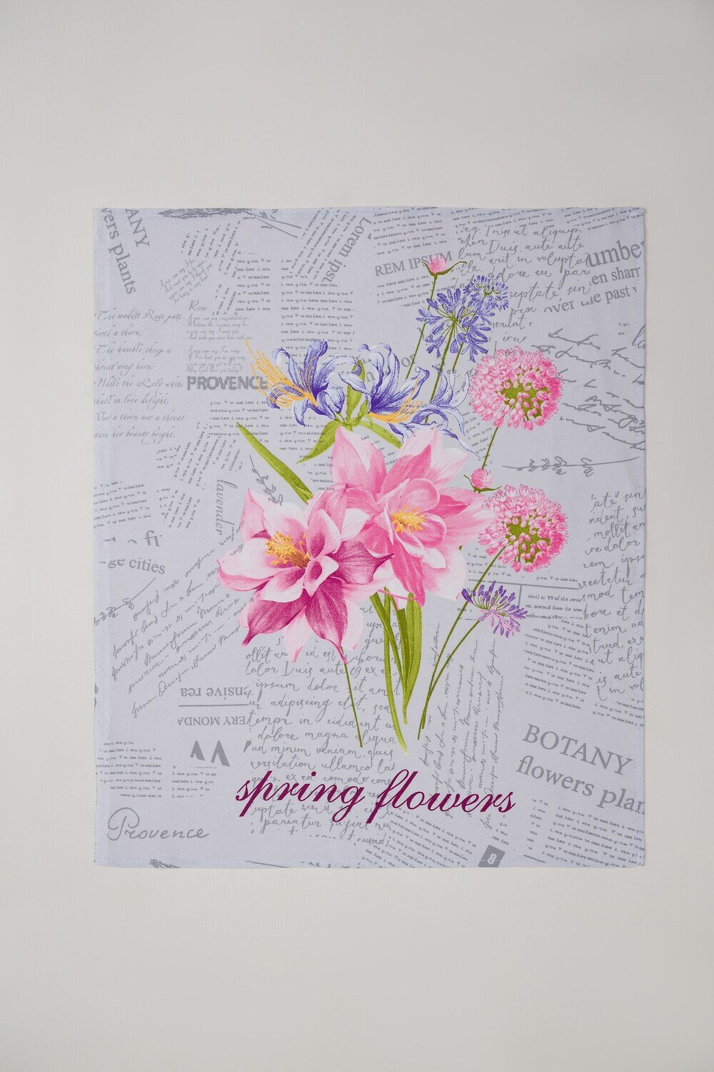 Натали Полотенце 582575 Набор полотенец Цветы и письма серо-голубой