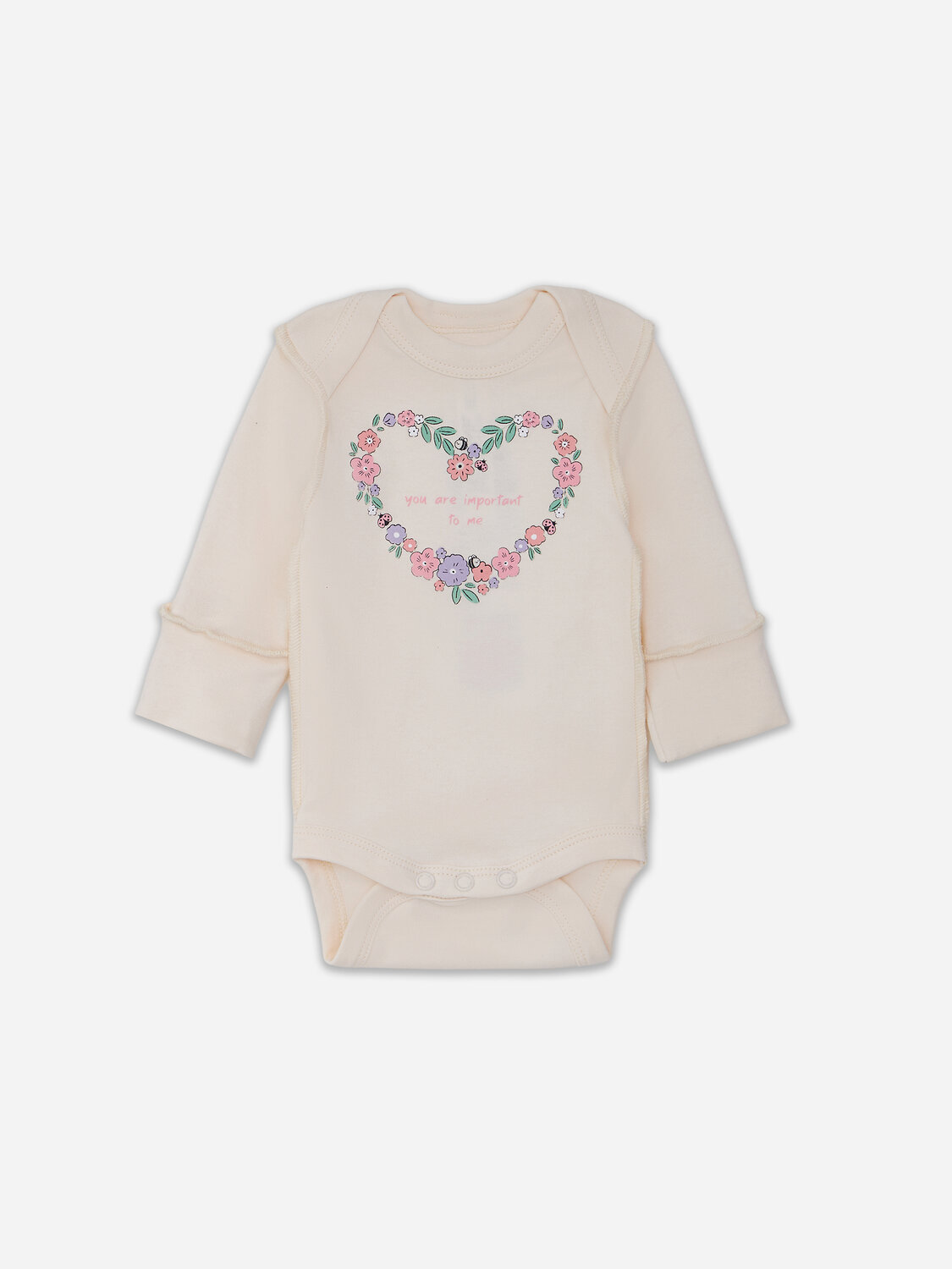 MARK FORMELLE Боди детское 582594 13016-1-3 молочный +котики с цветами на молочном +цветочки на розовом