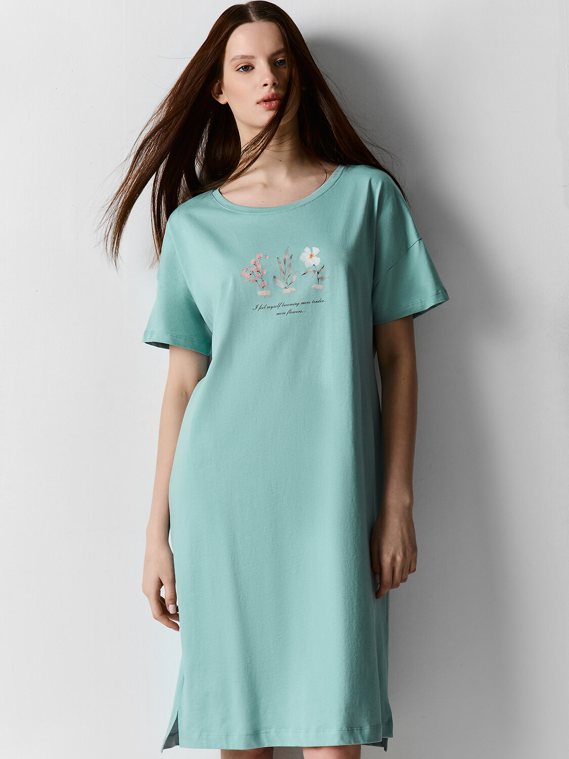 MARK FORMELLE Сорочка 582631 572310 шалфей +печать