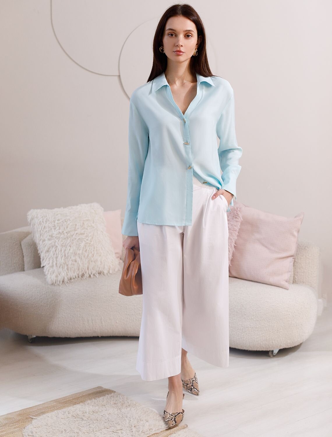 VILATTE Блузка 582674 D29.346 светло-лазурный