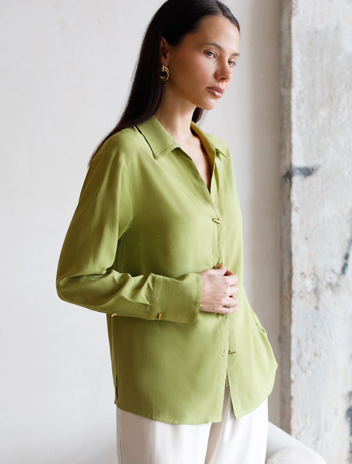 VILATTE Блузка 582675 D29.346 светло-оливковый