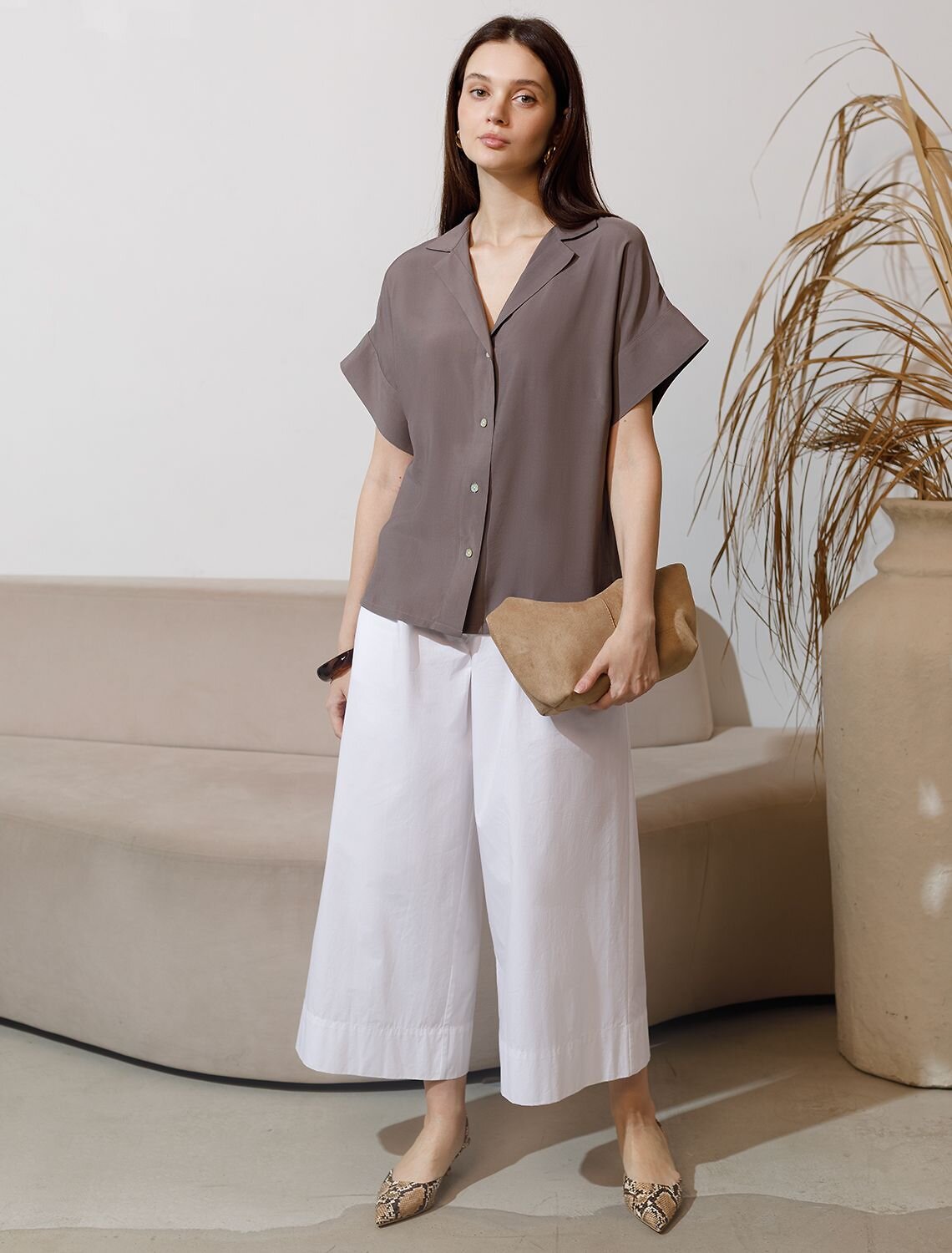 VILATTE Блузка 582676 D29.347 кофейный