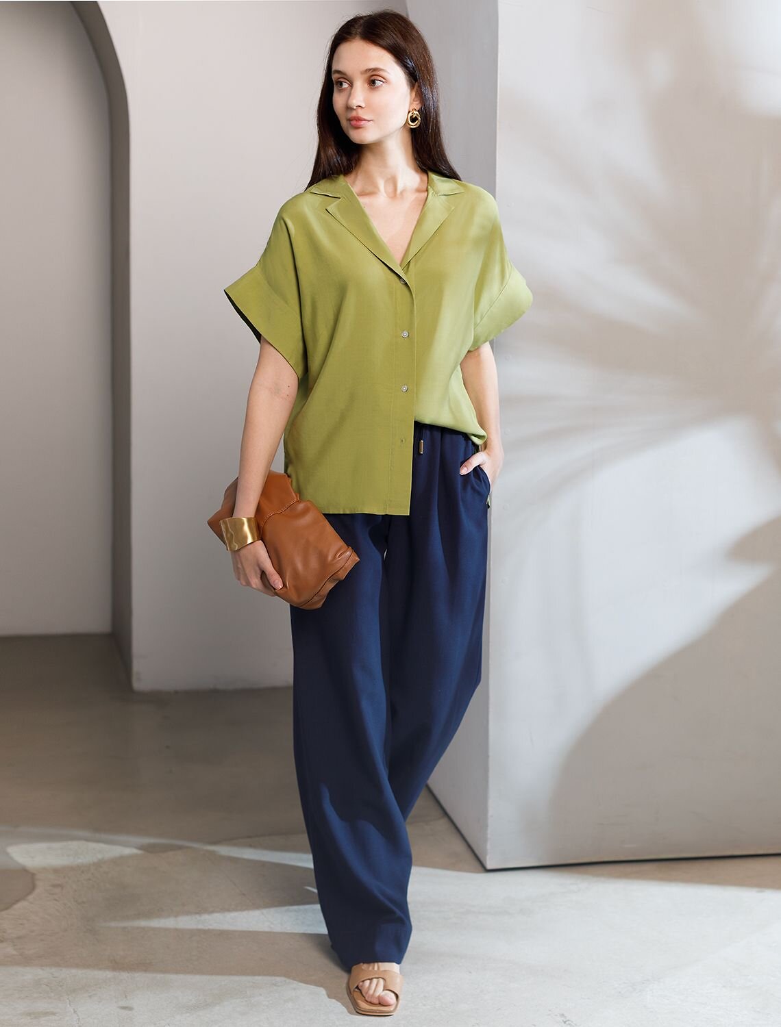 VILATTE Блузка 582680 D29.347 светло-оливковый