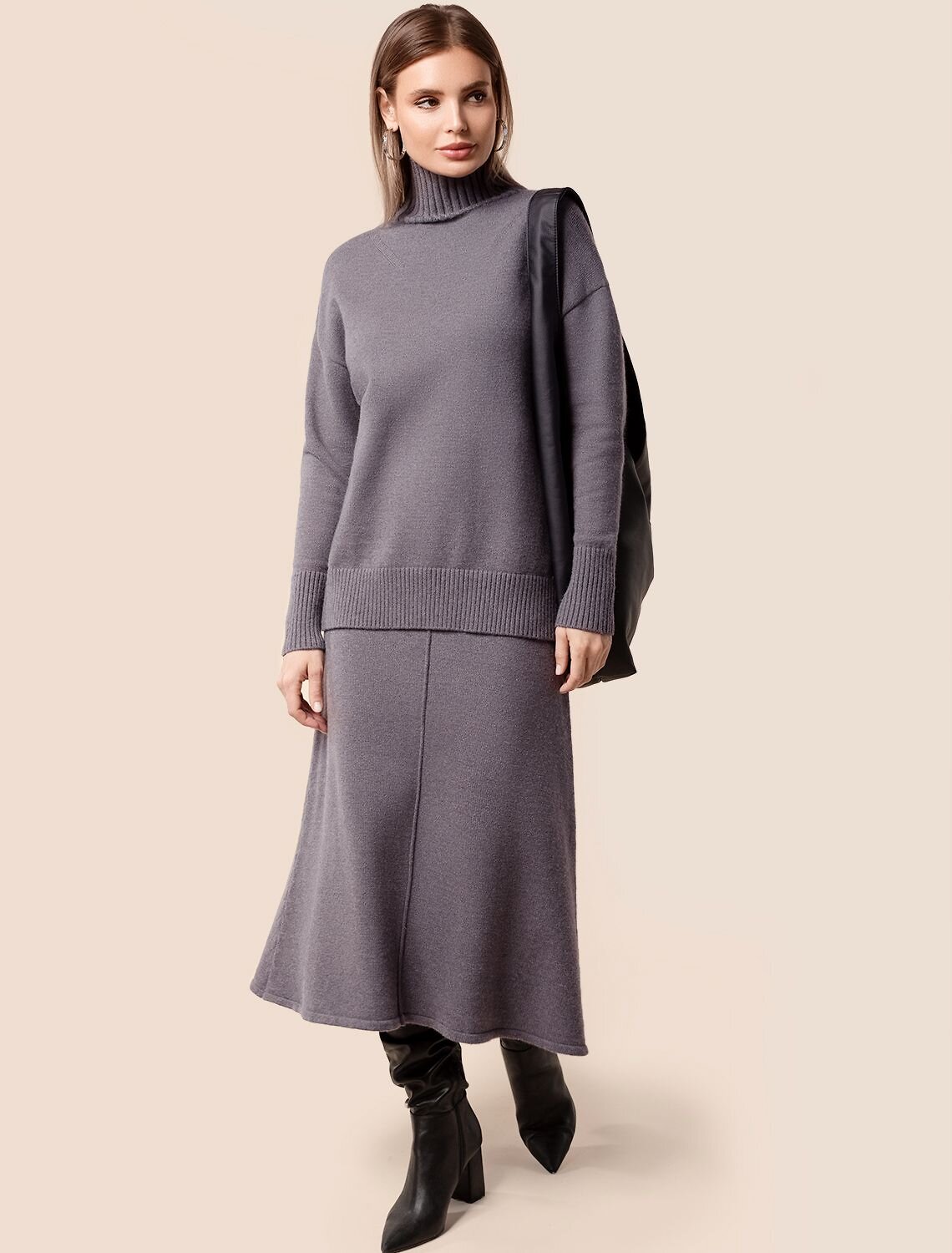 VILATTE Свитер 582681 D34.125 серый меланж