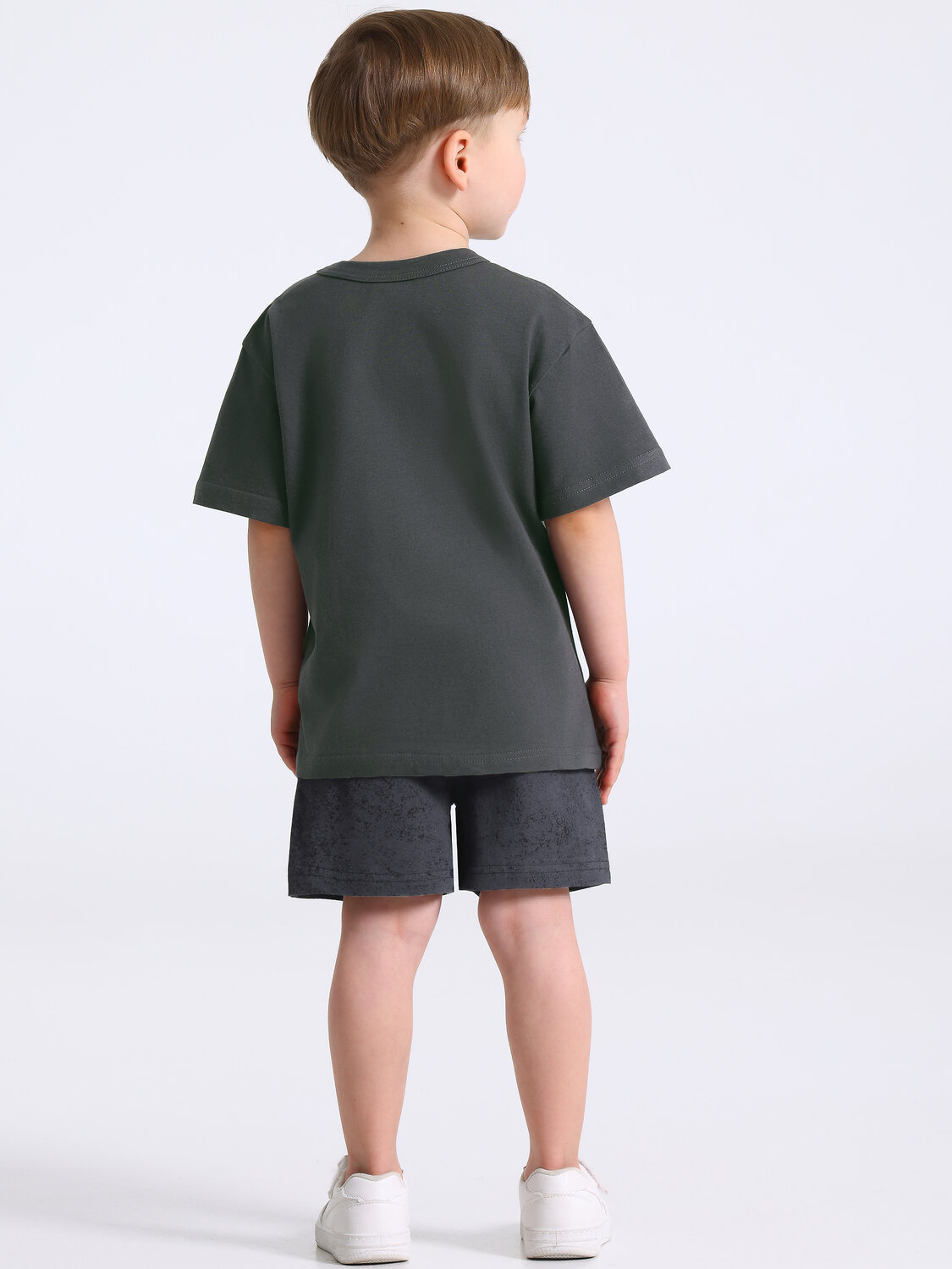 Апрель Комплект 582741 2ПФШ5773804н темно-серый+варенка темно-серый / Медведь в худи