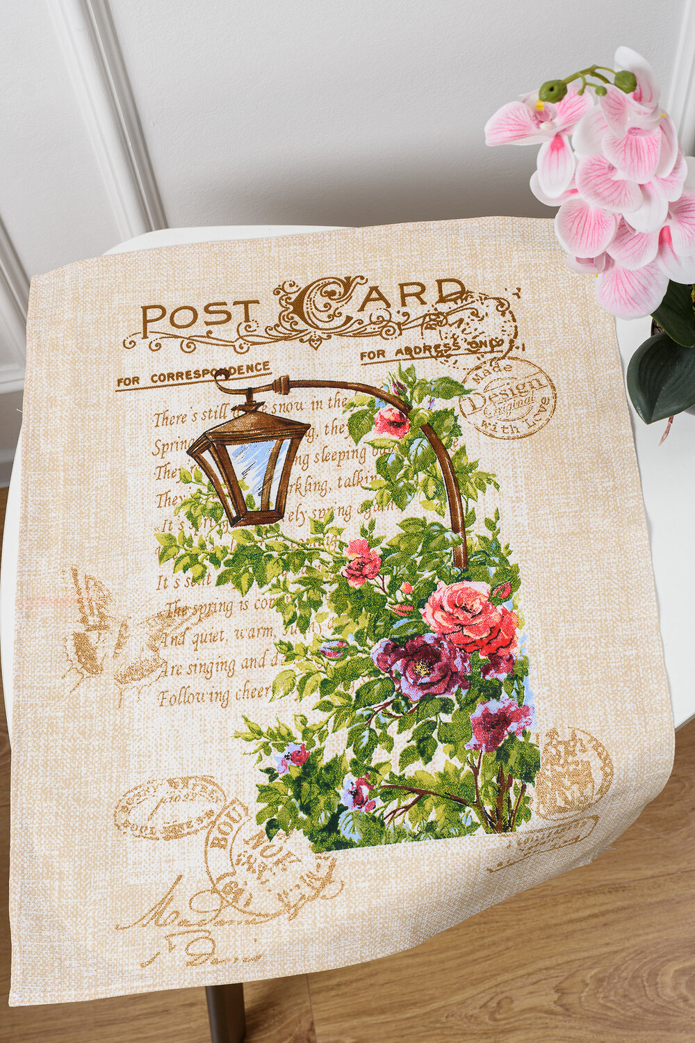 Натали Полотенце 582760 Открытка кухонное полотенце бежевый+фонарь