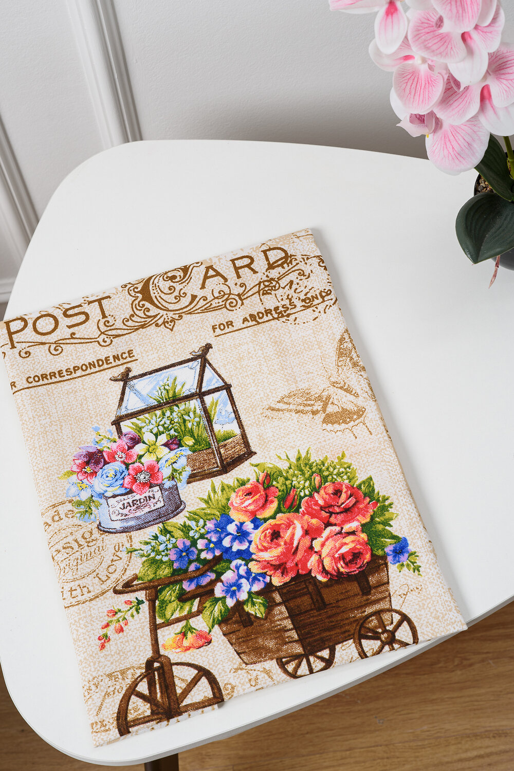 Натали Полотенце 582764 Открытка кухонное полотенце бежевый+велосипед