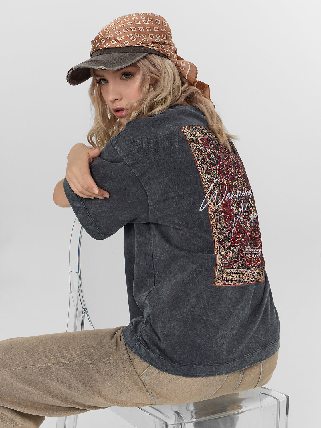 MARK FORMELLE Футболка 582835 112961 ACID WASH графит +печать