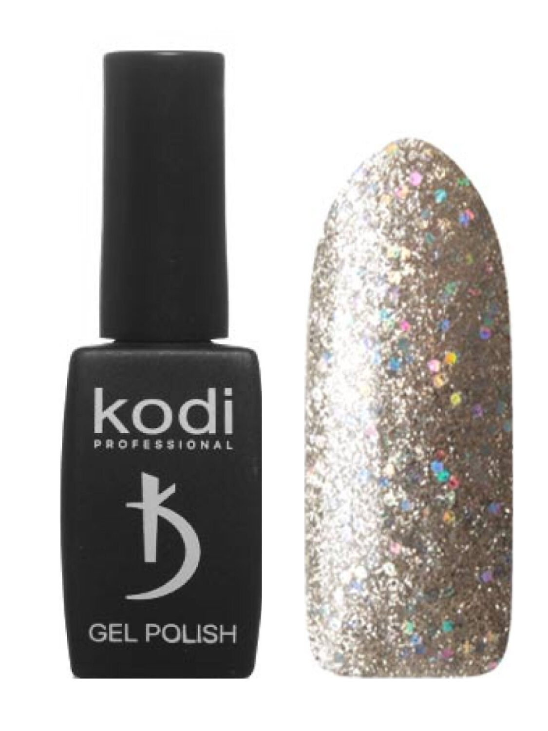 Kodi Гель-лак для ногтей 20 SH, прозрачной, с серебристыми микроблестками и голографическими блестками, плотный, 8 мл 582847 11903 