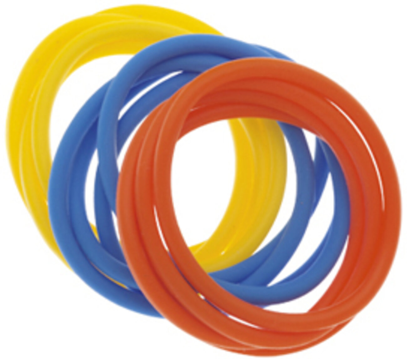 Dewal Beauty Резинки для волос DBR26, силикон, голубой, жёлтый, оранжевый, 12 шт. 582866 20319 