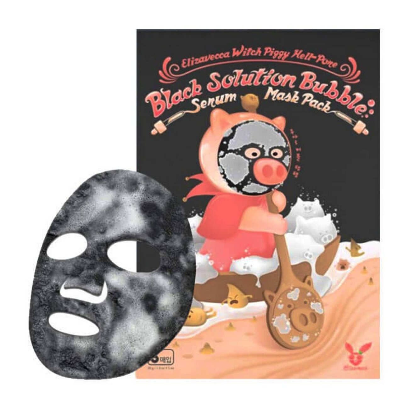 Elizavecca Маска пузырьковая для лица с порошком чёрного угля / Black Solution Bubble Serum Mask Pack, 28 мл 582886 15526 