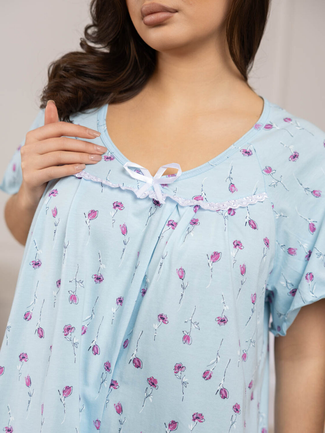 Текс-плюс Сорочка 582915 00-00246688 Голубой,розовый