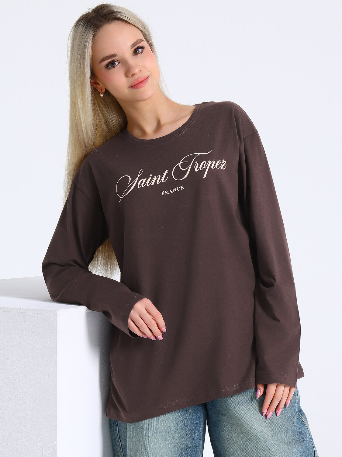 Апрель Лонгслив 583064 1ЖДЛД5036001 темно-коричневый