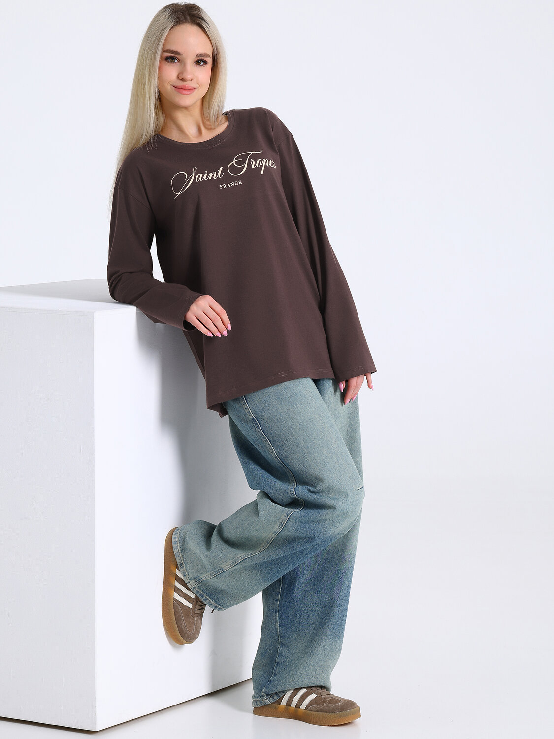 Апрель Лонгслив 583064 1ЖДЛД5036001 темно-коричневый