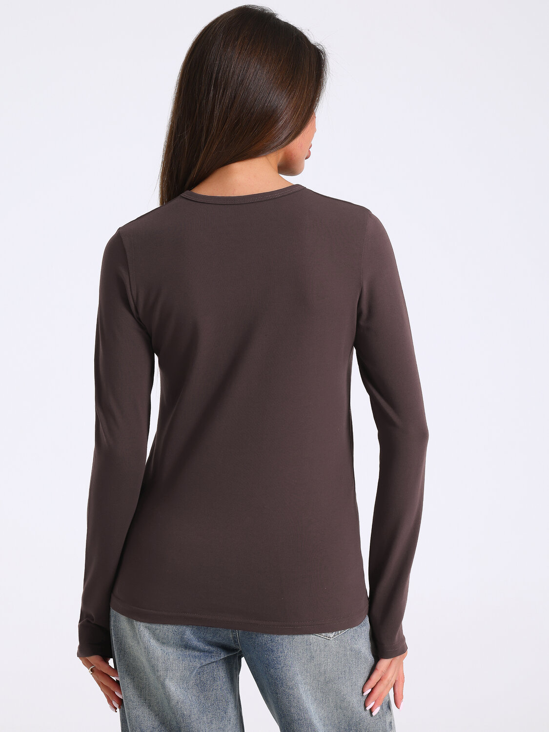Апрель Лонгслив 583066 1ЖДЛД4918804 темно-коричневый