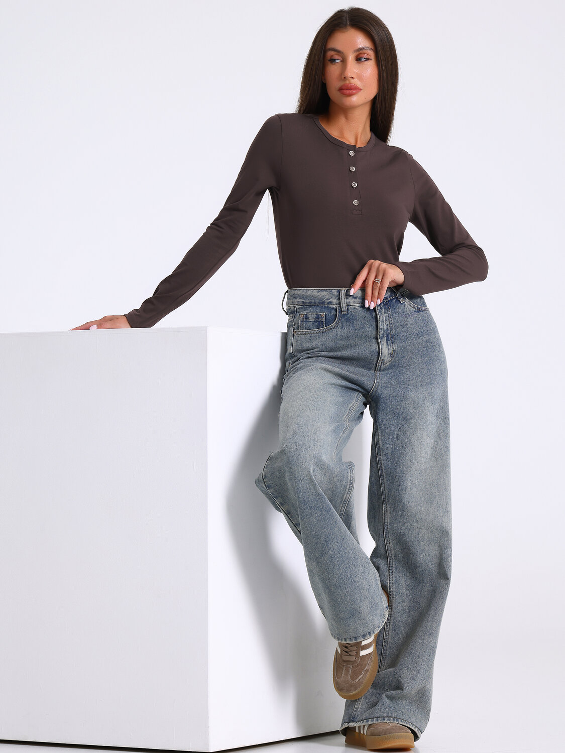 Апрель Лонгслив 583066 1ЖДЛД4918804 темно-коричневый