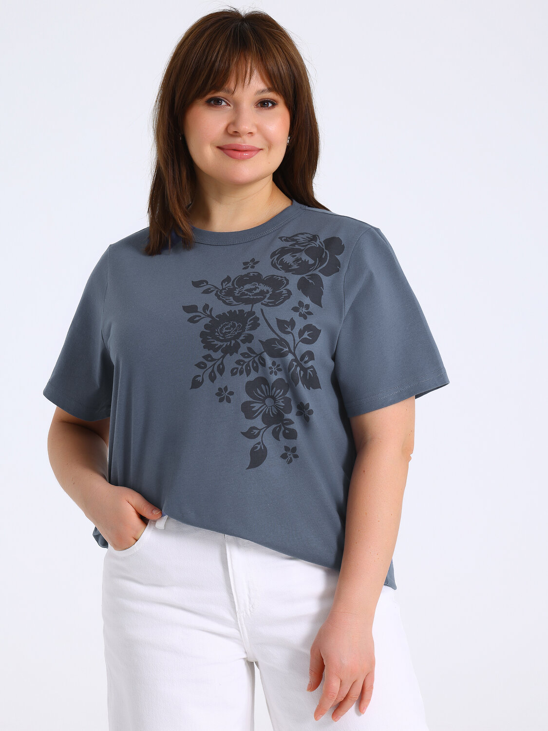 Апрель Футболка 583069 1ЖДФК3298001 темно-серый