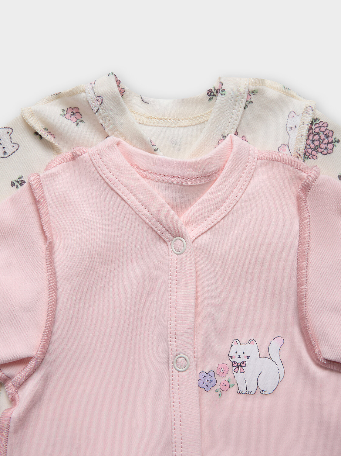 MARK FORMELLE Комбинезон 583207 14005-1-2 котики с цветами на молочном +розовый