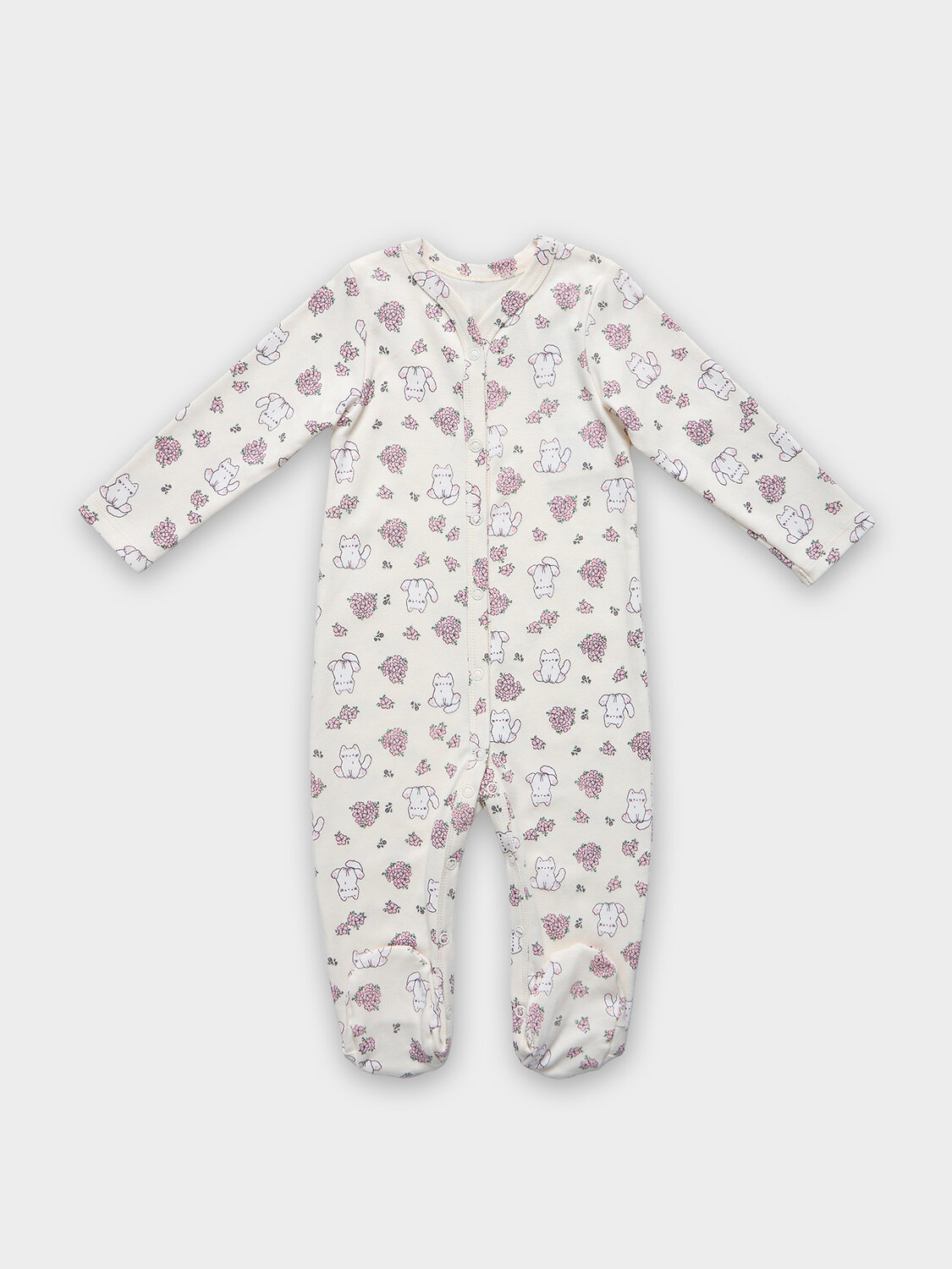 MARK FORMELLE Комбинезон 583208 14005-2 котики с цветами на молочном +розовый