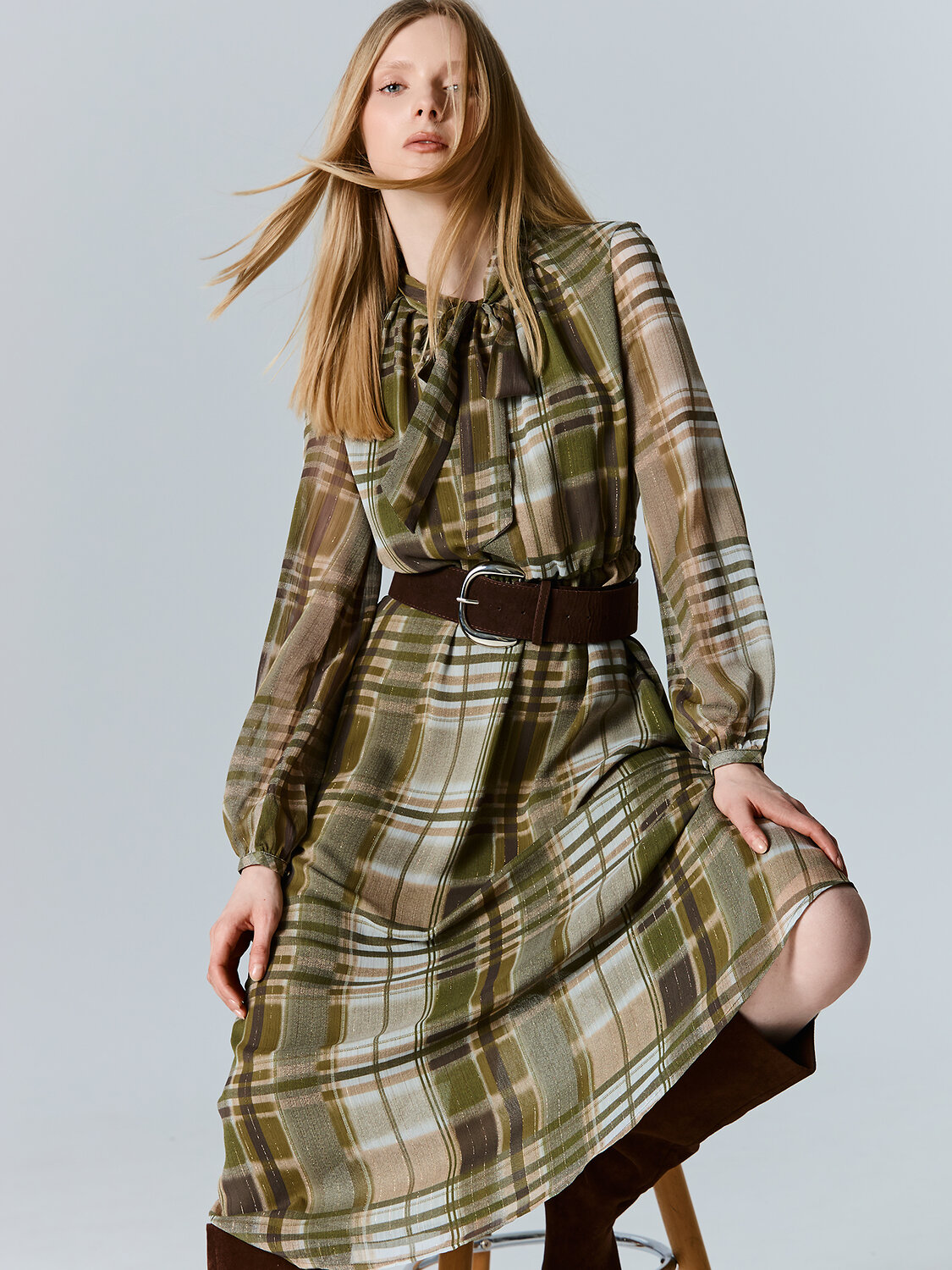 MARK FORMELLE Платье 583236 154027 зеленая клетка