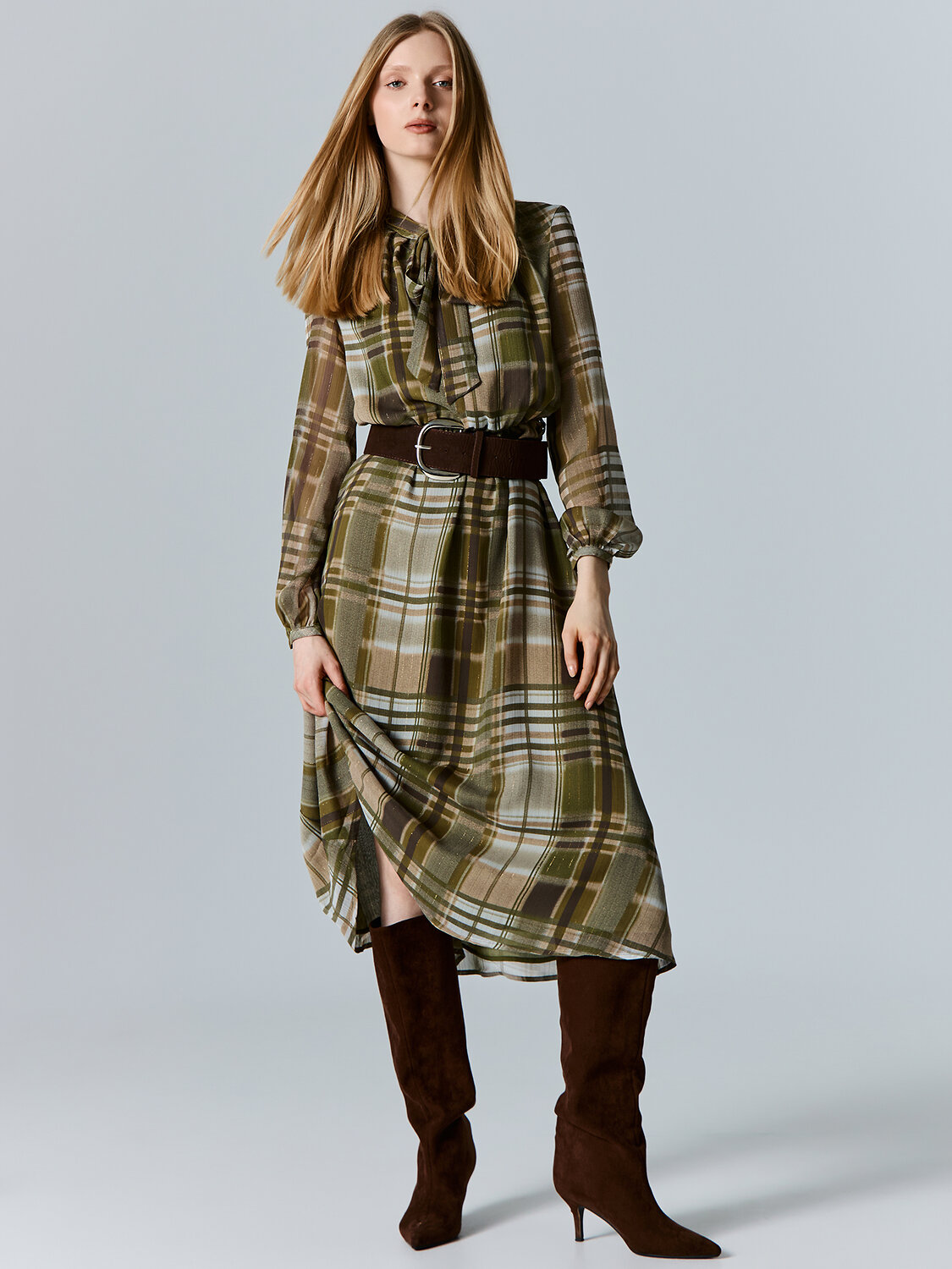 MARK FORMELLE Платье 583236 154027 зеленая клетка