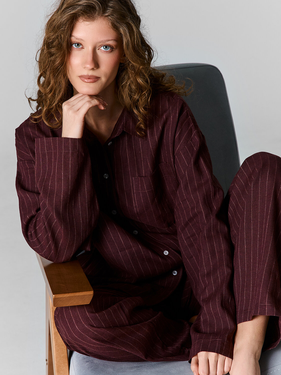 MARK FORMELLE Рубашка 583240 502985-1 полоска на т.шоколаде