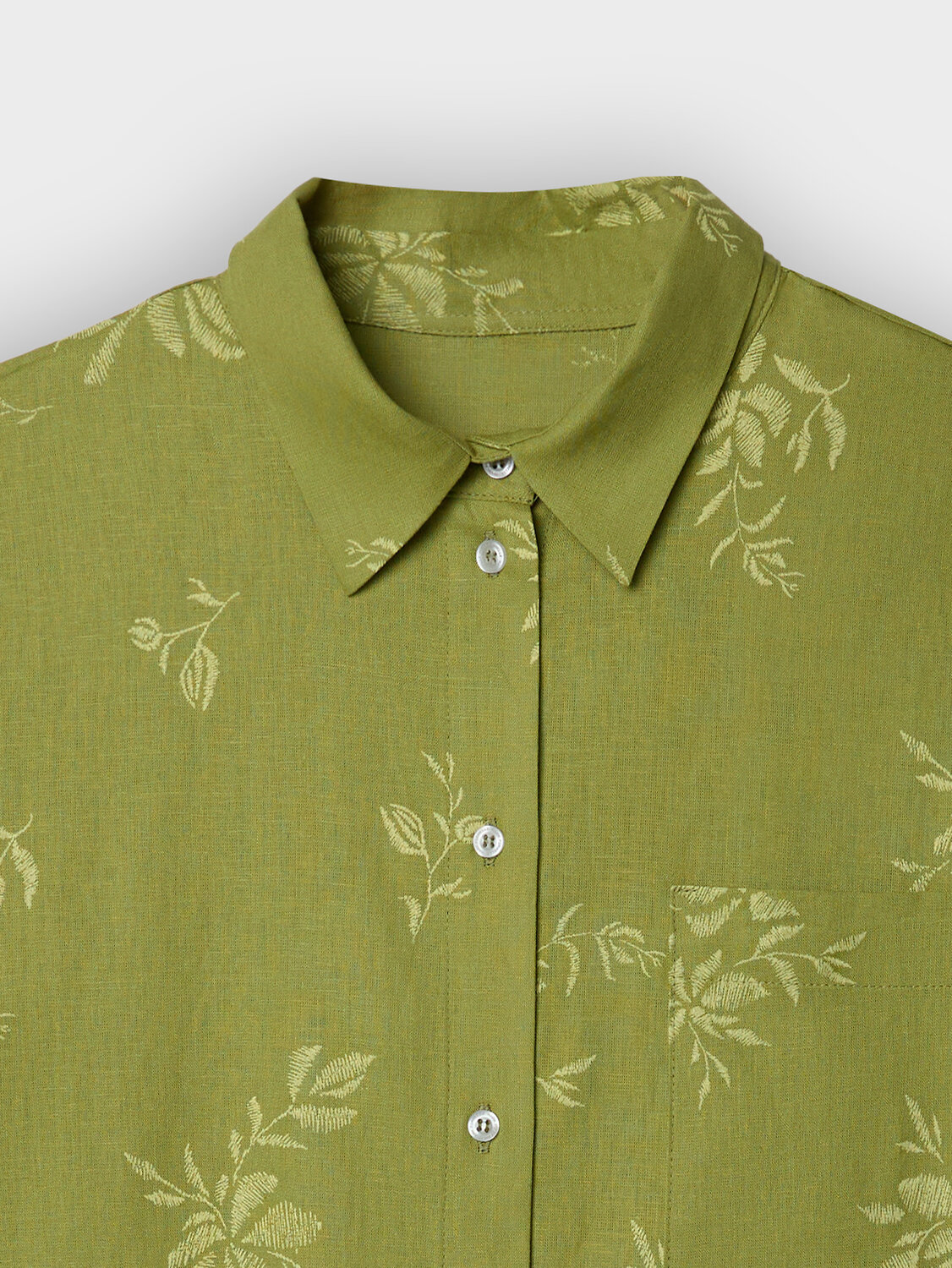 MARK FORMELLE Рубашка 583306 502985-1 цветы на оливковом