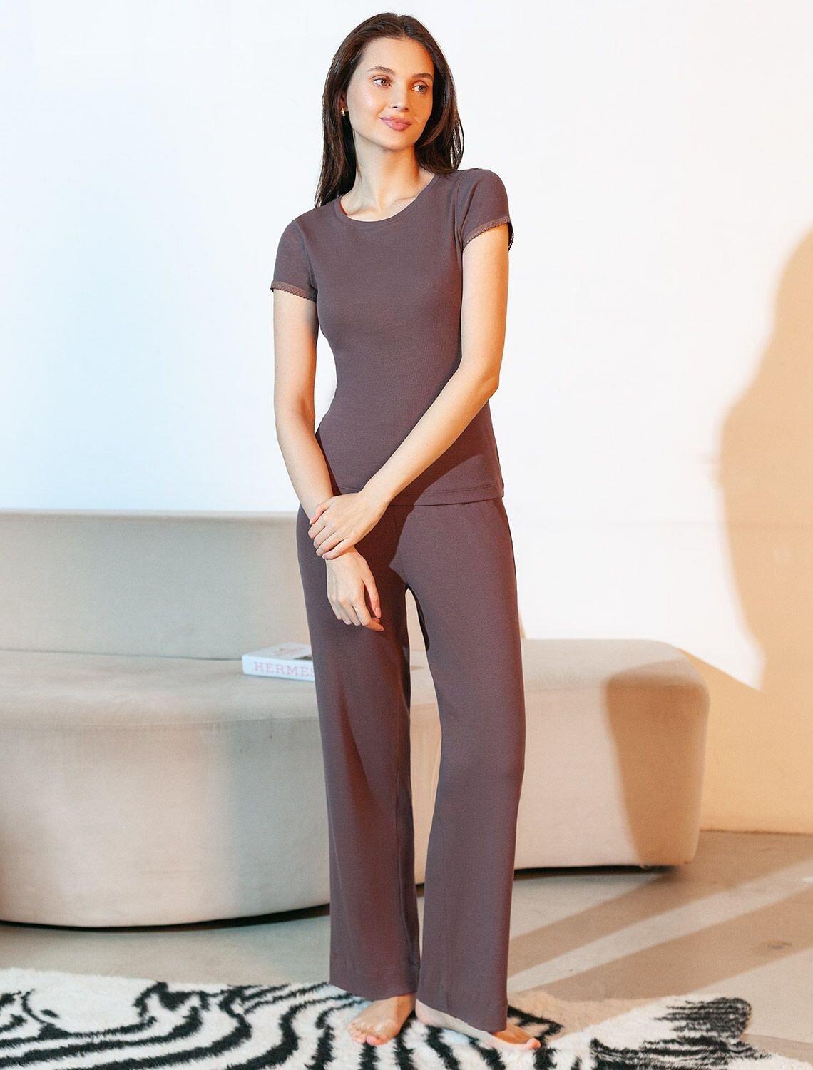 VILATTE Брюки 583389 D44.161 кофе