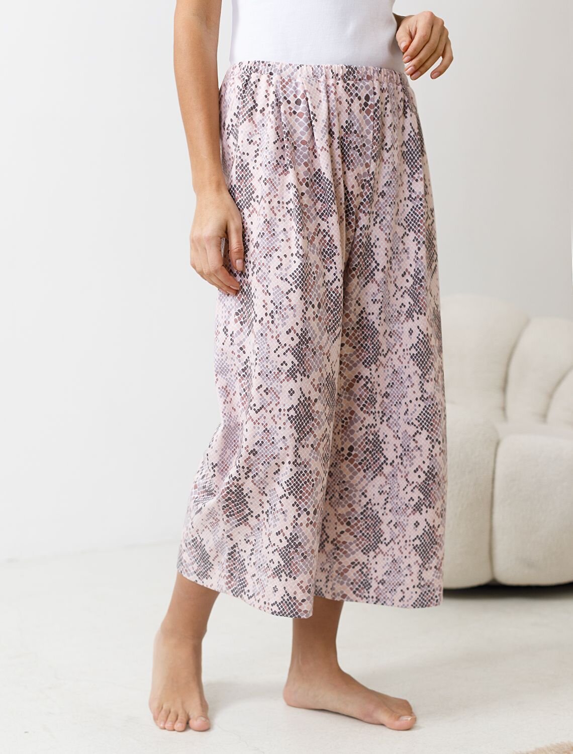 VILATTE Брюки 583394 D44.162 кофейно-пудровый питон