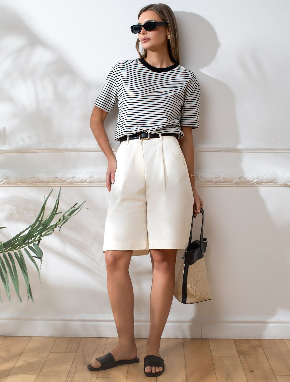 VILATTE Футболка 583411 D49.144 белый-черный