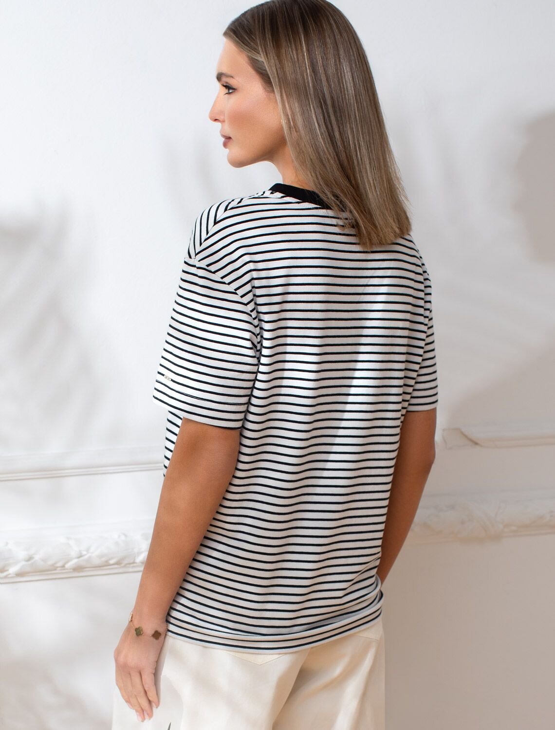 VILATTE Футболка 583411 D49.144 белый-черный