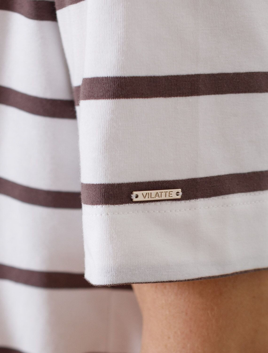 VILATTE Футболка 583413 D49.145 белый-кофе_цветок