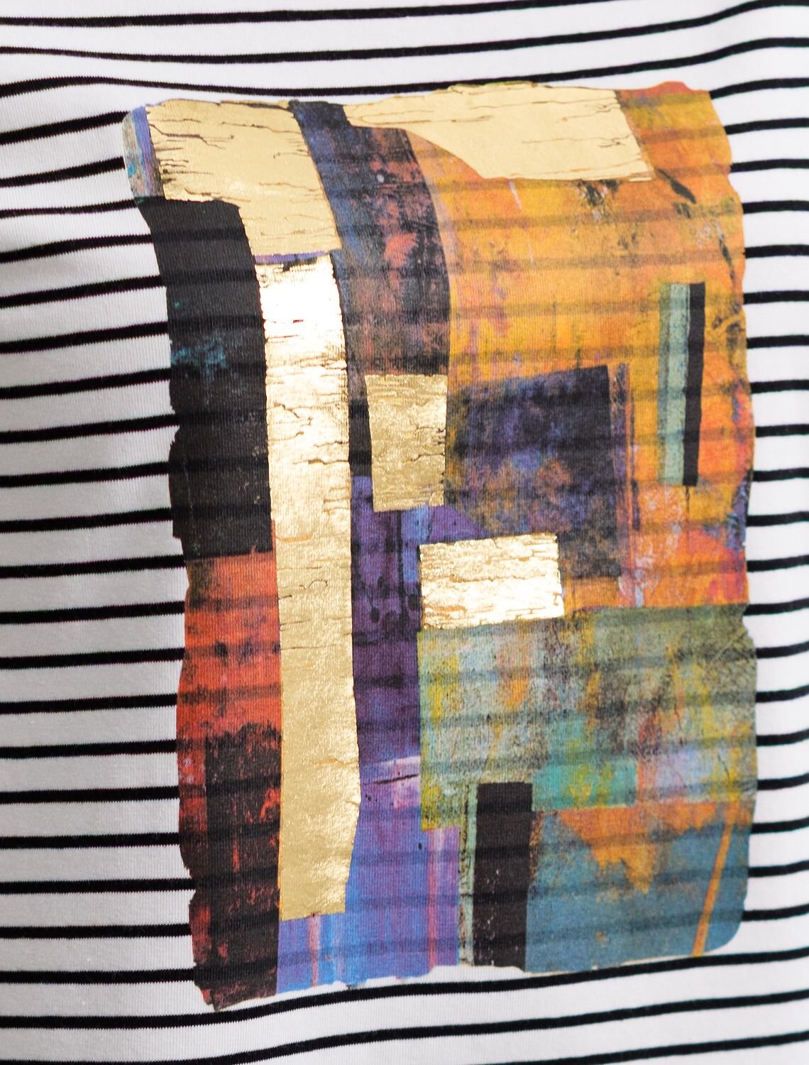 VILATTE Футболка 583414 D49.145 белый-черный_абстракция