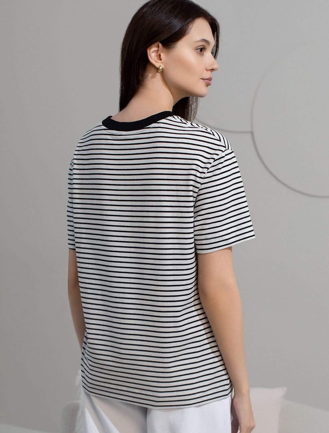 VILATTE Футболка 583415 D49.145 белый-черный_перо