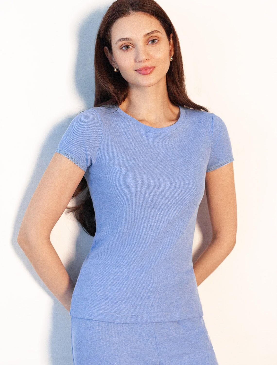 VILATTE Футболка 583431 D49.152 голубой меланж